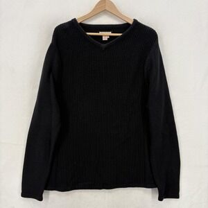 Carbon2Cobalt Serendipity V-Neck Sweater Mens XL Black Cashmere Blend Textured